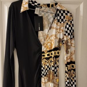 Black and gold dress